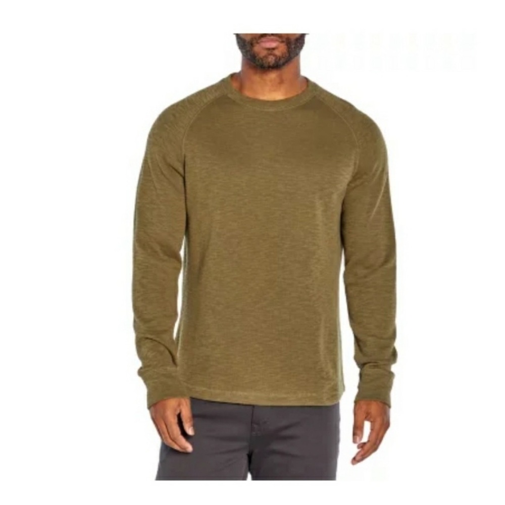 Banana Republic Men's Double Knit Long Sleeve Crewneck Shirt - Olive Night